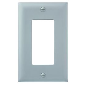 Pass & Seymour TradeMaster TP26-GRY Standard Wallplate 1 Gang Gray 5-1/2 in H x 2-15/16 in W Thermoplastic