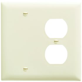 Pass & Seymour TradeMaster TP138-LA Standard Combination Wallplate 2 Gangs Light Almond 5 in Thermoplastic