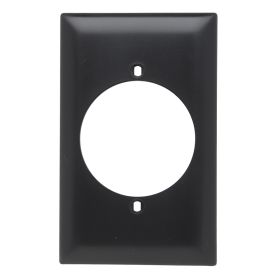 Pass & Seymour TP724-BK TradeMaster Standard Receptacle Wallplate, 1 Gang, Black, 5.62 x 3.25 x 0.3 in, Nylon