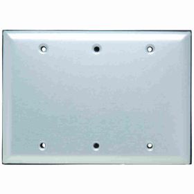 Pass & Seymour WPB3 Weatherproof Blank Cover With Gasket and Screws, 4 in Dia, 6 in L, Stainless Steel