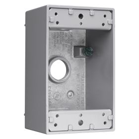 Pass & Seymour WPB23 3-Hole Weatherproof Device Box, Die Cast Aluminum, 18.5 cu-in, 1 Gang, 1 Outlet