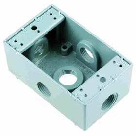 Pass & Seymour WPB26 5-Hole Weatherproof Device Box, Die Cast Aluminum, 17 cu-in, 1 Gang, 1 Outlet