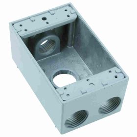 Pass & Seymour WPB34 4-Hole Weatherproof Device Box, Die Cast Aluminum, 18 cu-in, 1 Gang, 1 Outlet