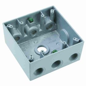 Pass & Seymour WPB276 6-Hole Weatherproof Device Box, Stainless Steel, 30.5 cu-in, 2 Gangs, 2 Outlets