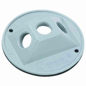 Pass & Seymour WPRB13 3-Hole Weatherproof Lamp Cluster Cover With Gasket and Screws, 4 in Dia, Die Cast Aluminum