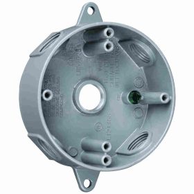 Pass & Seymour WPRB25 5Hole Weatherproof Round Box, Die Cast Aluminum, 16.1 cu-in, 5 Outlets