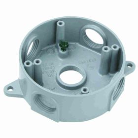 Pass & Seymour WPRB35 5Hole Weatherproof Round Box, Die Cast Aluminum, 16.1 cu-in, 5 Outlets