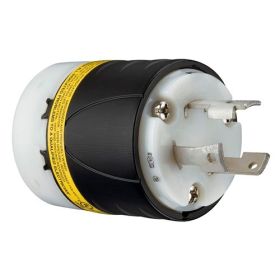 Pass & Seymour Turnlok L630-PGCM Ground Continuity Monitoring Heavy Duty Locking Plug, 250 VAC, 30 A, 2 Poles, 3 Wires, Gray