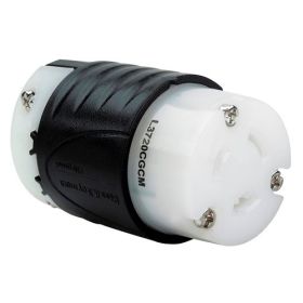 Pass & Seymour Turnlok L3720-CGCM 3-Phase Heavy Duty Ground Continuity Monitoring Connector, 347/600 VAC, 20 A, 2 Poles, 3 Wires, Gray