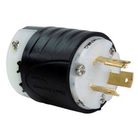 Pass & Seymour Turnlok L3720-PGCM 3-Phase Heavy Duty Locking Ground Continuity Monitoring Plug, 347/600 VAC, 15 A, 2 Poles, 3 Wires, Gray