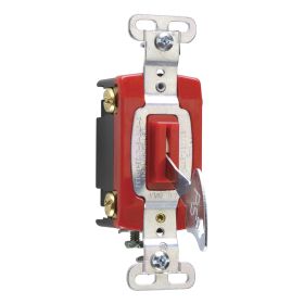 Pass & Seymour PS20AC4-REDL Extra Heavy Duty Lock Switch, 120/277 VAC, 20 A, 2 hp, DPDT