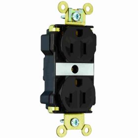 Pass & Seymour PlugTail PT5262-A Duplex Extra Heavy Duty Straight Blade Receptacle, 125 VAC, 15 A, 2 Poles, 3 Wires, Brown