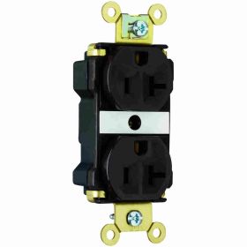 Pass & Seymour PlugTail PT5362-A Duplex Extra Heavy Duty Straight Blade Receptacle, 125 VAC, 20 A, 2 Poles, 3 Wires, Brown