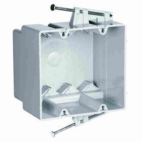 Pass & Seymour S235-RACMH Slater Non-Metallic Switch and Outlet Box With Captive Mounting Nails, Thermoplastic, 35 cu-in, 2 Gangs, 2 Outlets