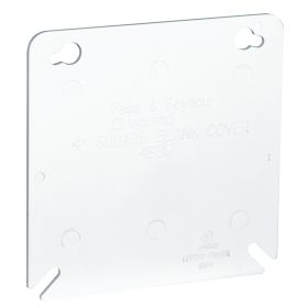 Pass & Seymour 4SBC-W Slater Blank Flat Box Cover, 4-1/4 in L x 4-1/4 in W, Metal