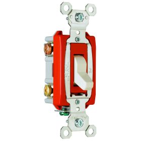 Pass & Seymour PS20AC3-LA 3-Way Heavy Duty Toggle Switch, 120/277 VAC, 20 A, 1/2 hp, 3 W