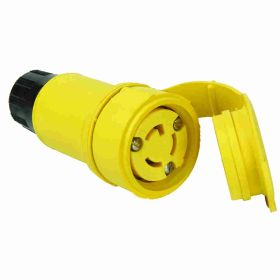 Pass & Seymour Turnlok 25W34 Straight Body Watertight Locking Connector, 277 VAC, 15 A, 2 Poles, 3 Wires, White