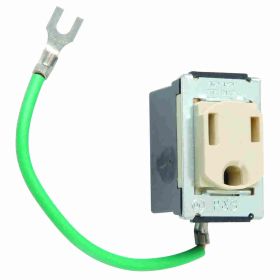 Pass & Seymour 1433 Despard Grounding Receptacle, 125/250 VAC, 15 A, 1 Poles, 3 Wires, Ivory