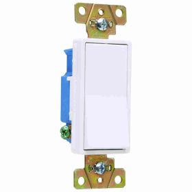 Pass & Seymour 2601-W Decorator Switch, 120/277 VAC, 15 A, 1 W