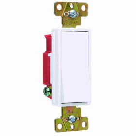 Pass & Seymour 2621-347W Grounded Specification Grade Decorator Switch, 120/277 VAC, 20 A, 1 W