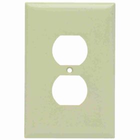 Pass & Seymour Sierraplex SPO8-I Jumbo Receptacle Wallplate, 1 Gang, Ivory, 6 in, Thermoplastic