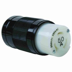 Pass & Seymour 3762 Corrosion Resistant Connector, 600 VAC/250 VDC, 50 A, 2 Poles, 3 Wires