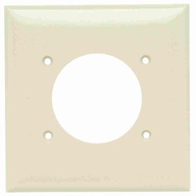 Pass & Seymour 3862-I Power Outlet Standard Sized Receptacle Wallplate, 2 Gangs, Ivory, 5 in, Thermoplastic