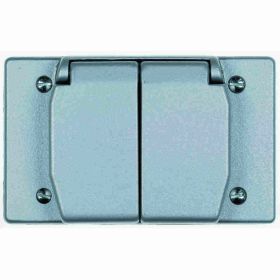 Pass & Seymour 4510 Duplex Receptacle Weatherproof Cover, 4.6 in L x 2.813 in W x 3/4 in D, Aluminum