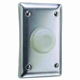 Pass & Seymour 4515-FS Weatherproof Cover With (4) Screw and Bubble, 1.4 in Dia, 4.6 in L x 2-3/4 in W, Stainless Steel