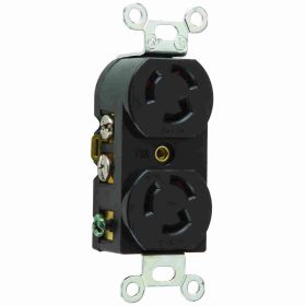 Pass & Seymour Turnlok 4700 3-Phase Duplex Locking Receptacle 125 VAC 15 A 2 Poles 3 Wires Black