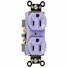 Pass & Seymour 5262-GRY Duplex Straight Blade Receptacle, 125 VAC, 15 A, 2 Poles, 3 Wires, Gray