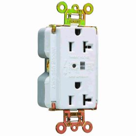 Pass & Seymour 5362-WSP Duplex Extra Heavy Duty Surge Protective TVSS Straight Blade Receptacle, 125 VAC, 20 A, 2 Poles, 3 Wires, White