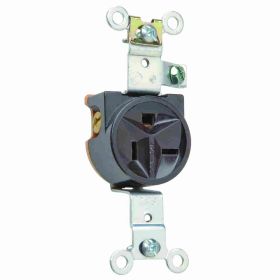 Pass & Seymour Straight Blade Receptacle 5371 Heavy Duty Single Wall Mount Straight Blade Receptacle, 125 VAC, 20 A, 2 Poles, 3 Wires, Brown