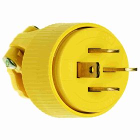 Pass & Seymour 7251-DF Straight Blade Plug, 120/208 VAC, 20 A, 4 Poles, 4 Wires, Yellow