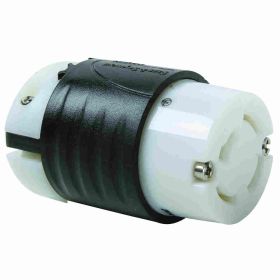 Pass & Seymour Turnlok 7413-SS 3-Phase Locking Connector, 120/208 VAC, 20 A, 3 Poles, 4 Wires, Black/White