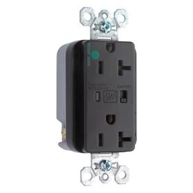 Pass & Seymour 8300-SP Duplex Extra Heavy Duty Surge Protective TVSS Straight Blade Receptacle, 125 VAC, 20 A, 2 Poles, 3 Wires, Brown