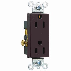 Pass & Seymour 26242 Decorator Duplex Heavy Duty Straight Blade Receptacle, 125 VAC, 15 A, 2 Poles, 3 Wires, White