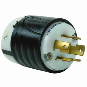 Pass & Seymour Turnlok L1820-P Locking Plug 120/208 VAC 20 A 3 Poles 4 Wires Black/White