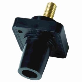 Pass & Seymour PS40-FRSBBK 16 Series Cam Type Female Single Pole Receptacle, 600 VAC, 400 A, 2 to 4/0 AWG Wire, Threaded Stud, NEMA 3R/4