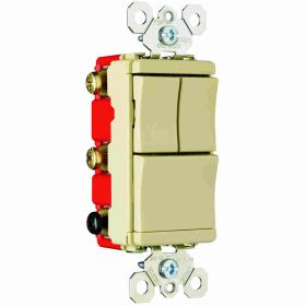 Pass & Seymour PS8111-20I Back/Side Wired Specification Grade Decorator Combination Switch, 20 A, 277 VAC, 1 Pole