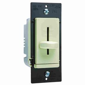 Pass & Seymour LSDH16-IV 1-Pole Bare Insulated De-Hummer Dimmer Fan Speed Control Switch, 1.6 A, 4-Speed/Decorator Slide Operational Mode, Thermoplastic, Ivory