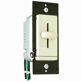 Pass & Seymour LSDH16-LAV 1-Pole Bare Insulated De-Hummer Dimmer Fan Speed Control Switch, 1.6 A, 4-Speed/Decorator Slide Operational Mode, Thermoplastic, Light Almond