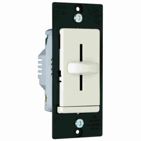 Pass & Seymour LS600-LA LS TradeMaster Decorator Dimmer Switch, 120 VAC, 1 Pole, ON/OFF Operation Mode, Light Almond