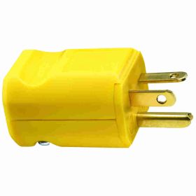 Pass & Seymour Maxgrip PS5364-Y Straight Blade M3 Plug, 125 VAC, 20 A, 2 Poles, 3 Wires, Yellow