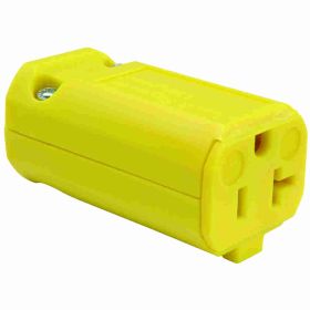 Pass & Seymour PS5369-Y Straight Blade Connector, 125 VAC, 20 A, 2 Poles, 3 Wires, Yellow