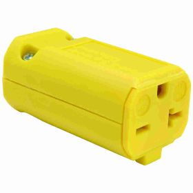 Pass & Seymour PS5469-Y Max Grip Straight Blade Connector, 250 VAC, 20 A, 2 Poles, 3 Wires, Yellow