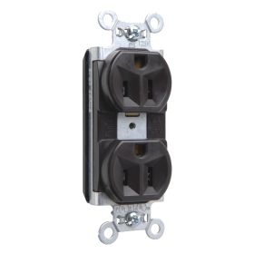 Pass & Seymour PlugTail PT5262 3-Phase Duplex Extra Heavy Duty Straight Blade Receptacle, 125 VAC, 15 A, 2 Poles, 3 Wires, Brown