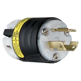 Pass & Seymour Turnlok PSL615-PGCM Ground Continuity Monitoring Heavy Duty Locking Plug, 250 VAC, 15 A, 2 Poles, 3 Wires, Gray