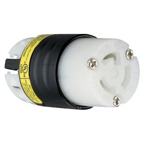 Pass & Seymour Turnlok PSL715-CGCM 3-Phase Heavy Duty Ground Continuity Monitoring Connector, 277 VAC, 15 A, 2 Poles, 3 Wires, Gray