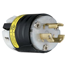 Pass & Seymour Turnlok PSL715-PGCM 3-Phase Heavy Duty Locking Ground Continuity Monitoring Plug, 277 VAC, 15 A, 2 Poles, 3 Wires, Gray